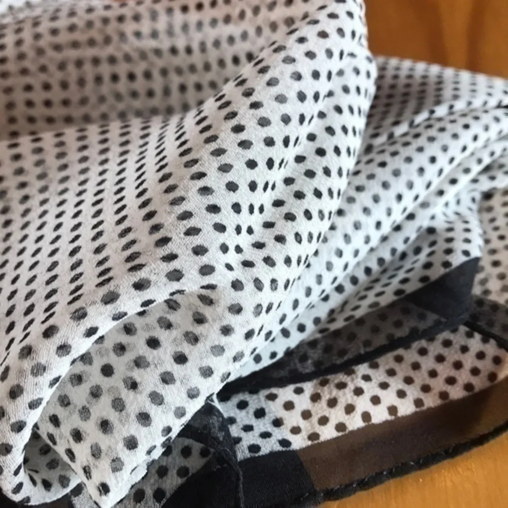 All Silk Purse Scarf Square black with Tiny Polkadots